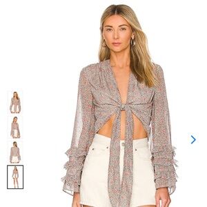 REVOLVE TULAROSA TATUM TIE TOP IN JULIAN FLORAL SIZE LARGE NWT